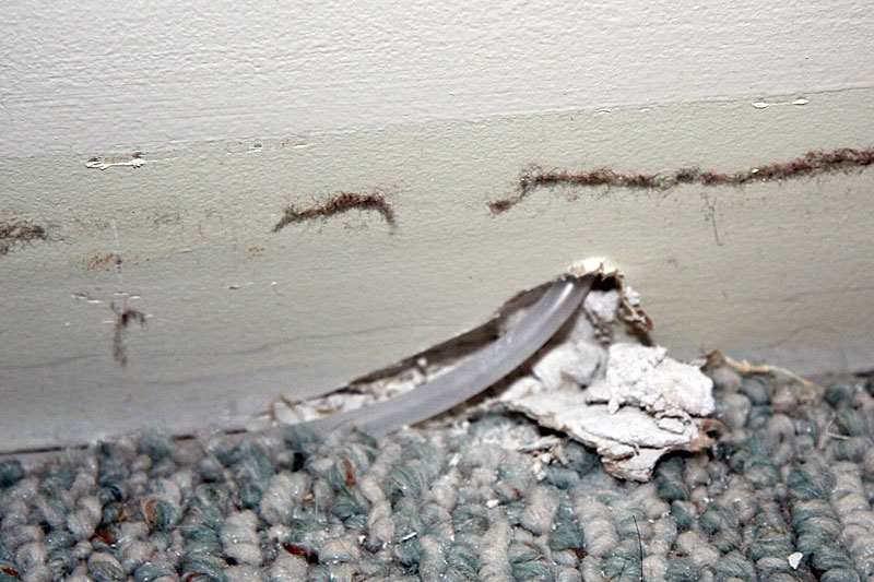 Tubing coming through wall