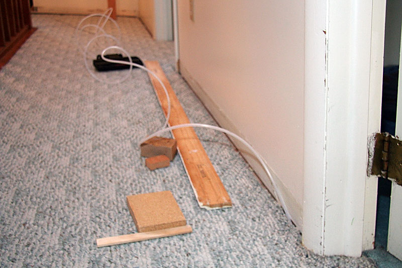 Tubing coming through wall