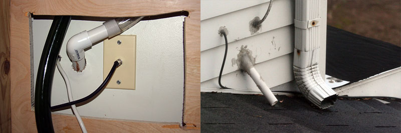 Hole in outside wall for CAWC Drain