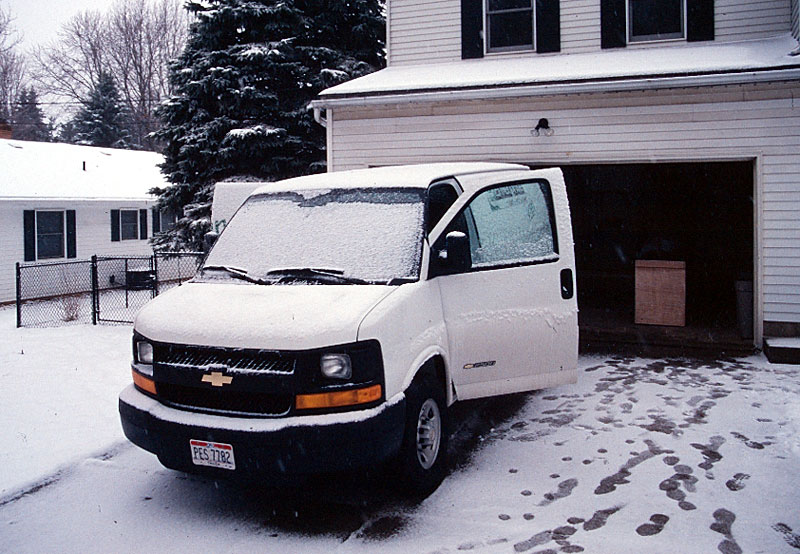 Back at home with the tank in Enterprise van