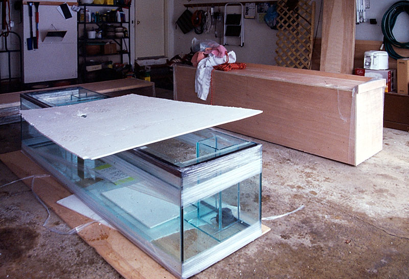 Tank, stand and canopy in garage