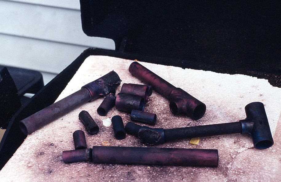 UGJ system pieces burned but not black