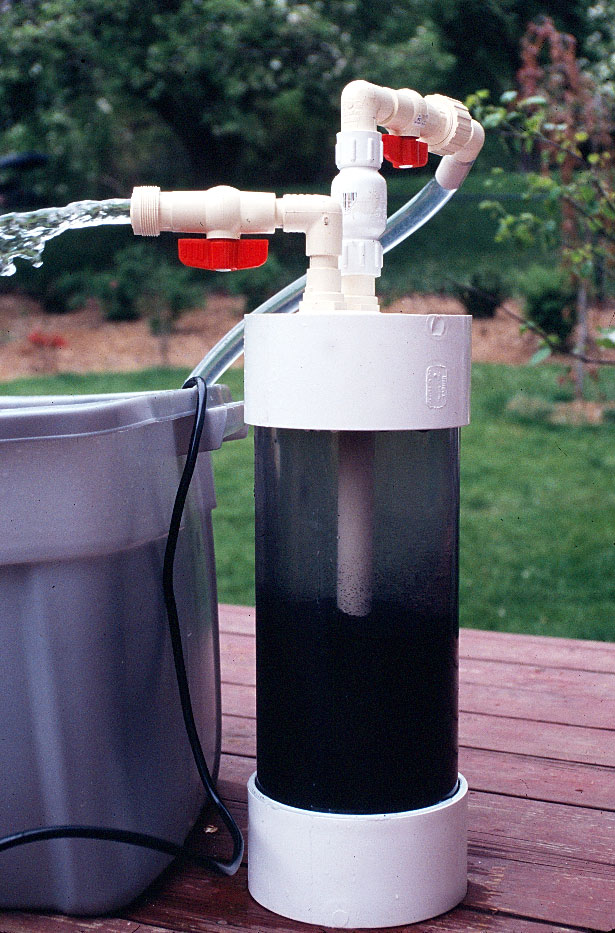 Fluidized Bed Filter (FBF) on a test run with a Danner MagDrive 9.5